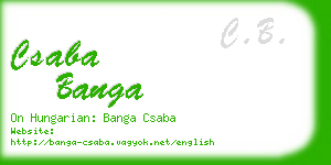 csaba banga business card